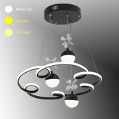 TT Aydınlatma TT322-3TPL-SY  Bulut Modeli Mat Siyah 3 Toplu 3 Renk Modüllü Ledli Avize thumbnail 1