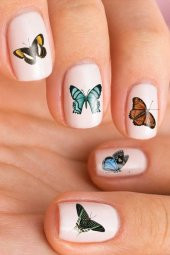 Kelebekler Tırnak Dövmesi, Tırnak Tattoo, Nail Art, Tırnak Sticker - 1