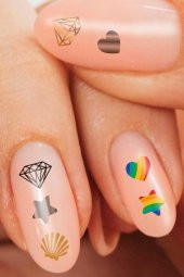 Şekiller Tırnak Dövmesi, Tırnak Tattoo, Nail Art, Tırnak Sticker thumbnail 1