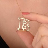 14 Ayar Altın B Harf Kolye thumbnail 2