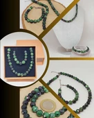 Parlayan Yıldızlar Serisi Anyolit (Rubizoit – Rubyzoisit) Taşı Kolye & Bileklik Seti thumbnail 1