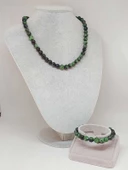 Parlayan Yıldızlar Serisi Anyolit (Rubizoit – Rubyzoisit) Taşı Kolye & Bileklik Seti thumbnail 2