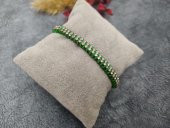 Deri Üzeri Yeşil İp Swaroski Taşlı Tasarım Ayarlanabilir thumbnail 1