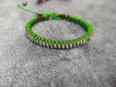 Deri Üzeri Yeşil İp Swaroski Taşlı Tasarım Ayarlanabilir thumbnail 2