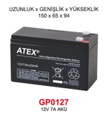 12V 7A AKÜ - UZUNLUK x GENİŞLİK x YÜKSEKLİK 150 x 65 x 94 - 1