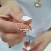 14 Ayar Altın Sade Tel Yüzük thumbnail 2