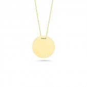 14 Ayar Sade Altın Plaka Kolye thumbnail 2