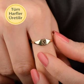 14 Ayar Sade Altın S Harf Yüzük thumbnail 1