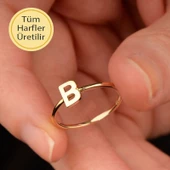 14 Ayar Altın B Harf Yüzük thumbnail 1