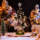 VIP KALİTE 20 CM METAL KRİSTAL SARKITLI YILBAŞI AĞACI GÜN IŞIĞI LED IŞIKLI NOEL AĞACI GOLD ÇAM AĞACI thumbnail 2