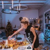 VIP KALİTE 20 CM METAL KRİSTAL SARKITLI YILBAŞI AĞACI BEYAZ LED IŞIKLI NOEL AĞACI GÜMÜŞ ÇAM AĞACI thumbnail 5