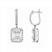 1.32ct Pırlanta Baget Küpe - 1
