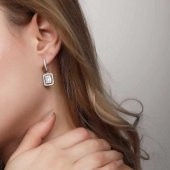 1.32ct Pırlanta Baget Küpe - 2