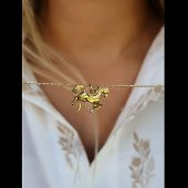 14 Ayar Altın At Figürlü Kolye thumbnail 1