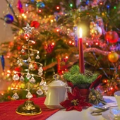 VIP KALİTE 20 CM METAL KRİSTAL SARKITLI YILBAŞI AĞACI GÜN IŞIĞI LED IŞIKLI NOEL AĞACI GOLD ÇAM AĞACI thumbnail 3