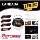 LAMBADA KAMP FENERİ GÜNEŞ ENERJİLİ ÇAKAR 2 FONKSİYON BEYAZ USB GİRİŞ - 1