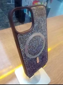 İPhone 16 Pro Max Uyumlu Taşlı MagSafe Özellikli Darbe Korumalı Kapak Karbon Kılıf - 2