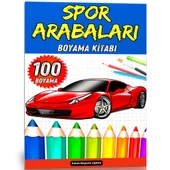 Spor Arabaları BOYAMA Kitabı (Gri TONLAMALI Spiralli 100 Boyama) - 1