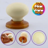 Kamelya Kulp Krem Polimer Düğme Kulp Bakır Tablalı Mobilya Mutfak Dolabı Çekmece Kulbu Kulpları thumbnail 1