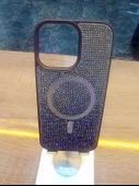 İPhone 16 Pro Max Uyumlu Taşlı MagSafe Özellikli Darbe Korumalı Kapak Karbon Kılıf - 5