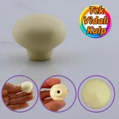 Kamelya Kulp Krem Polimer Düğme Kulp Mantar Mobilya Mutfak Dolabı Çekmece Kulbu Kulpları thumbnail 1