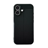 iPhone 16 Kılıf Focus Deri Desen Silikon Arka Kapak - 2