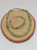 Galaksi Serisi Prehnit (Prinayt) Taşı Kolye & Bileklik Seti thumbnail 7