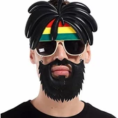 Rasta Peruklu Bob Marley Parti Gözlüğü thumbnail 1