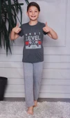 Kısa Kol Tişört , Uzun Pantolon Erkek Çocuk Pijama M00672 - 2
