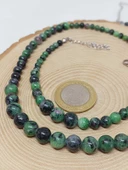 Galaksi Serisi Anyolit (Rubizoit Rubyzoisit) Taşı Kolye & Bileklik Seti thumbnail 4