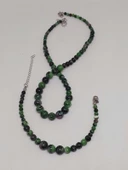 Galaksi Serisi Anyolit (Rubizoit Rubyzoisit) Taşı Kolye & Bileklik Seti thumbnail 5