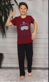 Kısa Kol Tişört , Uzun Pantolon Erkek Çocuk Pijama M00672 - 9