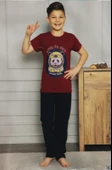 Kısa Kol Tişört , Uzun Pantolon Erkek Çocuk Pijama M00672 - 7