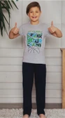 Kısa Kol Tişört  , Uzun Pantolon Erkek Çocuk Pijama M00672 - 11