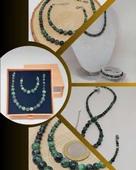 Galaksi Serisi Anyolit (Rubizoit Rubyzoisit) Taşı Kolye & Bileklik Seti thumbnail 1