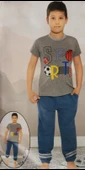 Kısa Kol Tişört , Uzun Pantolon Erkek Çocuk Pijama M00672 - 12