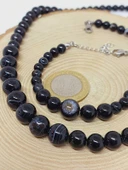 Galaksi Serisi Siyah Akik Taşı Kolye & Bileklik Seti thumbnail 4