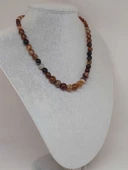 Galaksi Serisi Kahverengi Akik Taşı Tasarım Kolye thumbnail 4