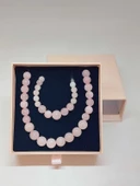 Galaksi Serisi Pembe Kuvars Taşı Kolye & Bileklik Seti thumbnail 6