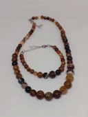 Galaksi Serisi Kahverengi Akik Taşı Kolye & Bileklik Seti thumbnail 5