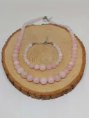 Galaksi Serisi Pembe Kuvars Taşı Kolye & Bileklik Seti thumbnail 7