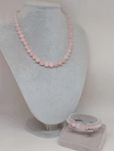 Galaksi Serisi Pembe Kuvars Taşı Kolye & Bileklik Seti thumbnail 2