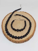 Galaksi Serisi Siyah Akik Taşı Kolye & Bileklik Seti thumbnail 7