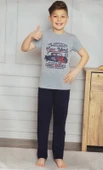 Kısa Kol Tişört  , Uzun Pantolon Baskılı Erkek Çocuk Pijama M00673 - 3