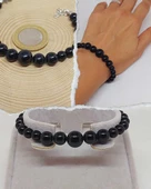 Galaksi Serisi Shungite (Şungit) Taşı Tasarım Bileklik thumbnail 1