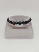 Galaksi Serisi Shungite (Şungit) Taşı Tasarım Bileklik thumbnail 4