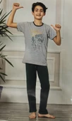 Kısa Kol Tişört  , Uzun Pantolon Baskılı Erkek Çocuk Pijama M00673 - 8