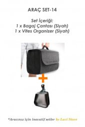 Araba Bagaj Organizer Eşya Çantası + Oto Vites Düzenleyici Telefon Tutucu Araç Set-14 - 2