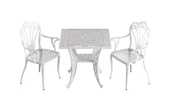 Ferforje görünümlü Plastik Kare İstanbul Masa Sandalye Takımı 1 Masa 2 Sandalye Balkon, Bahçe Mobilyası - 3