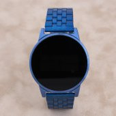 Lacivert Çelik Kordonlu Dokunmatik Led Unisex Kol Saati ST-303920 - 4
